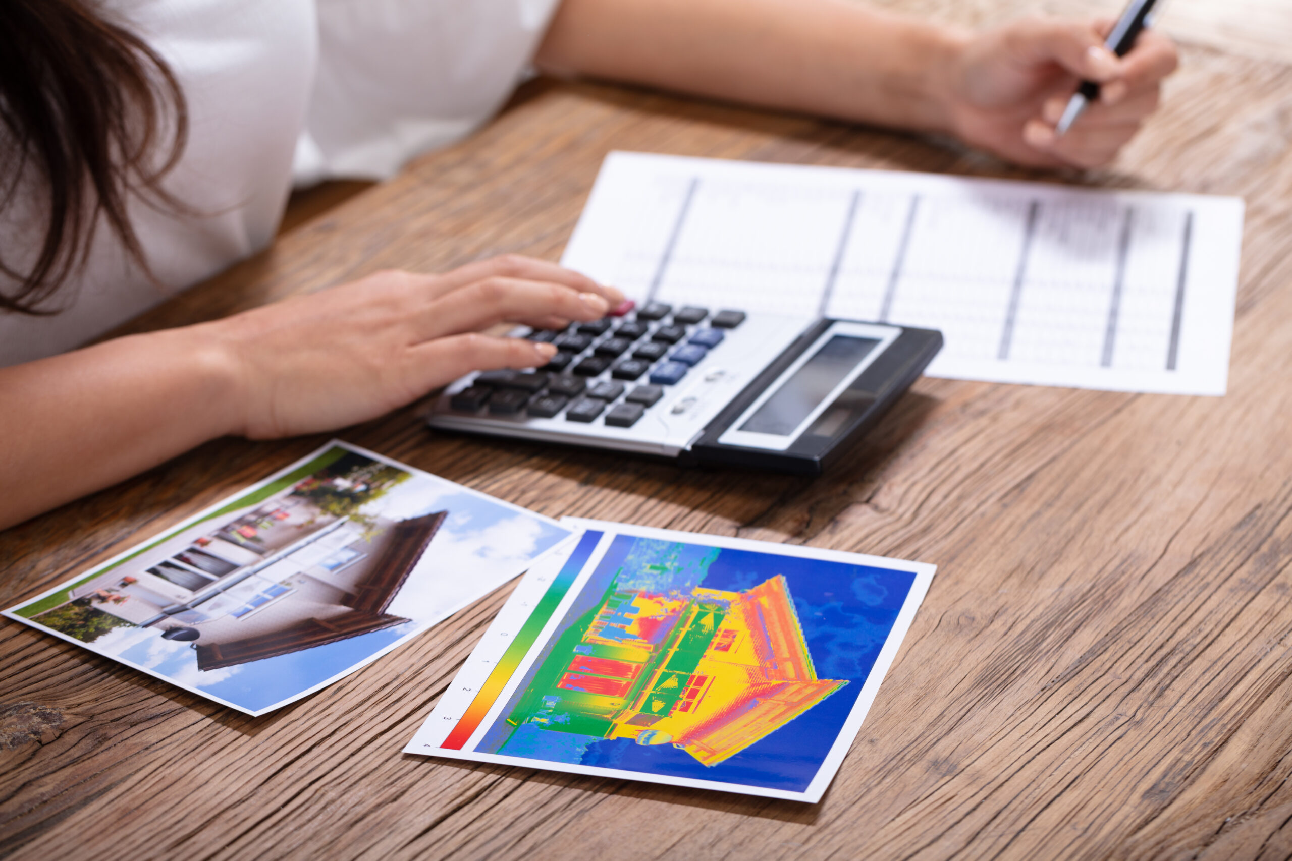Frau Rechnet mit Thermografie